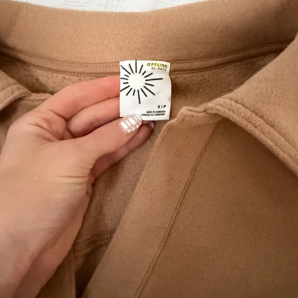 Aerie Brown V-Neck Sweater - Picture 2 of 4